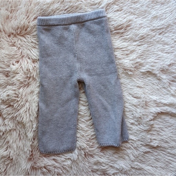 Papillon Grey Knit 2-piece Pom Pom Removable Collar Outfit 6 months - Picture 5 of 11